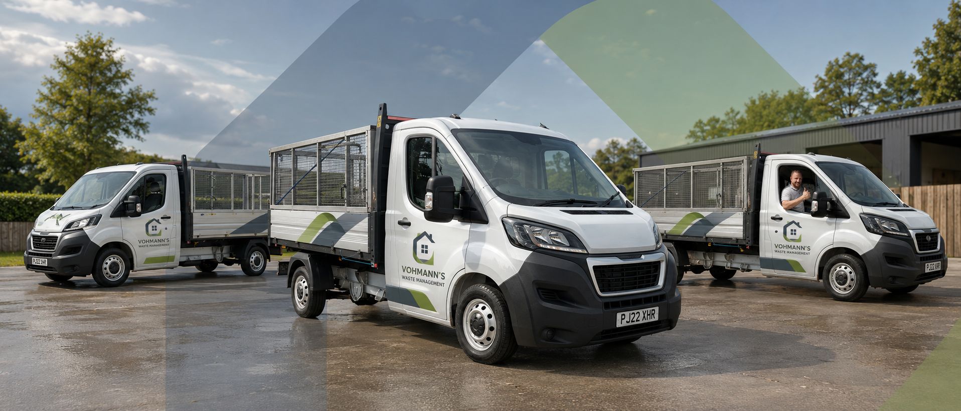The Vohmann's Waste Management tipper vans used for man and van rubbish removal in Bridgend