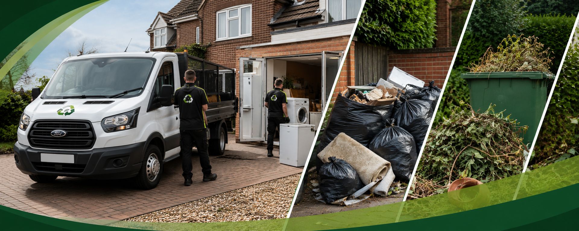 Fridge and washing machine being loaded onto the Vohmann's van for bulky waste collection in Bridgend